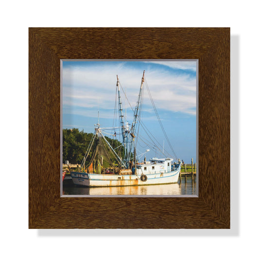 5x5 Framed Giclee - Shrimp Trawler