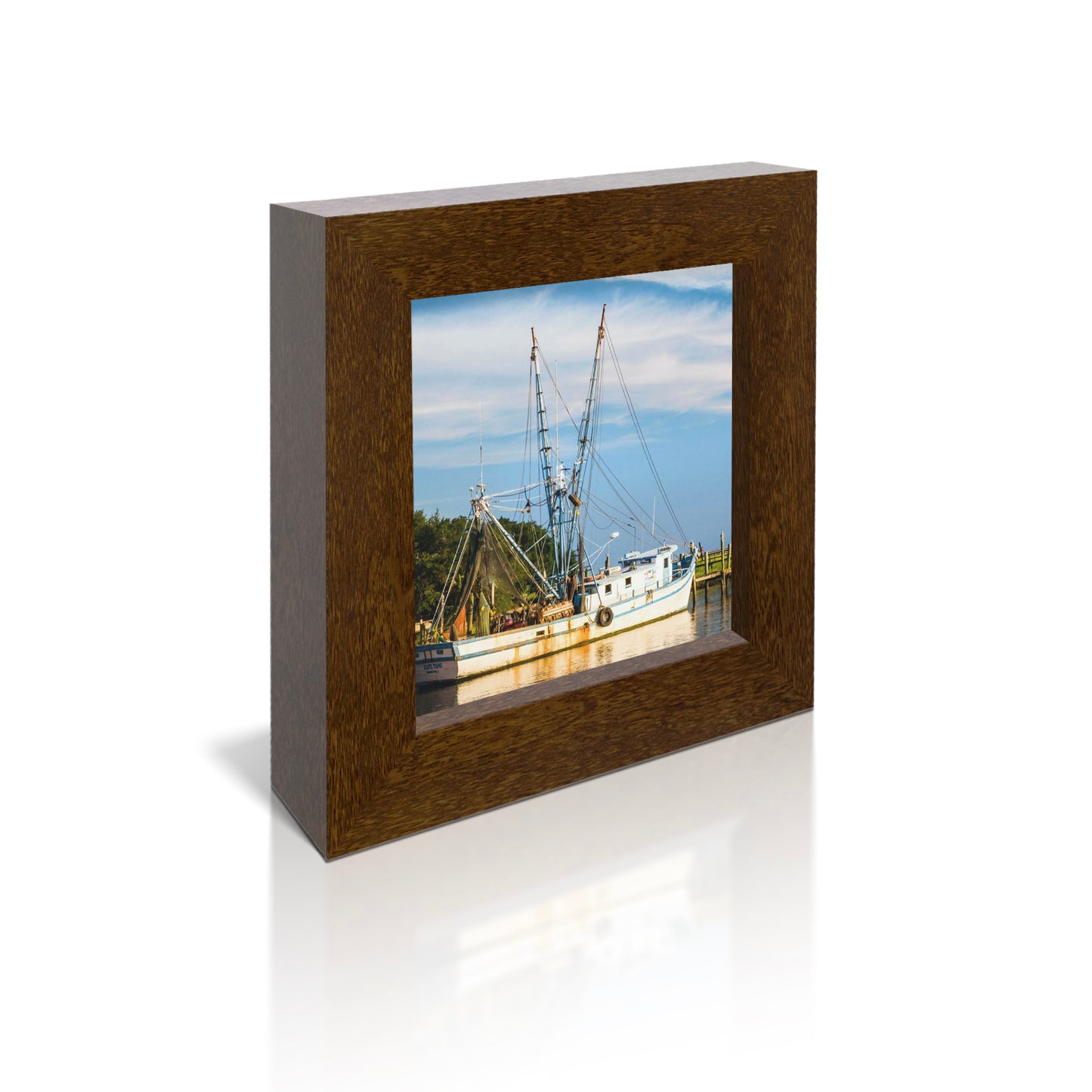 5x5 Framed Giclee - Shrimp Trawler